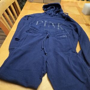 Victoria's Secret PINK Navy Hoodie and Joggers Set
